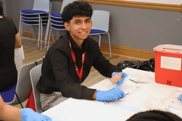 Stefano in a neuroscience dissection lab